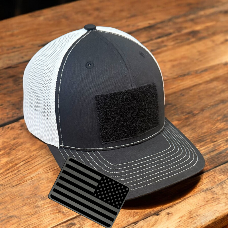 Velcro patch hats with interchangeable patches for endless customization.