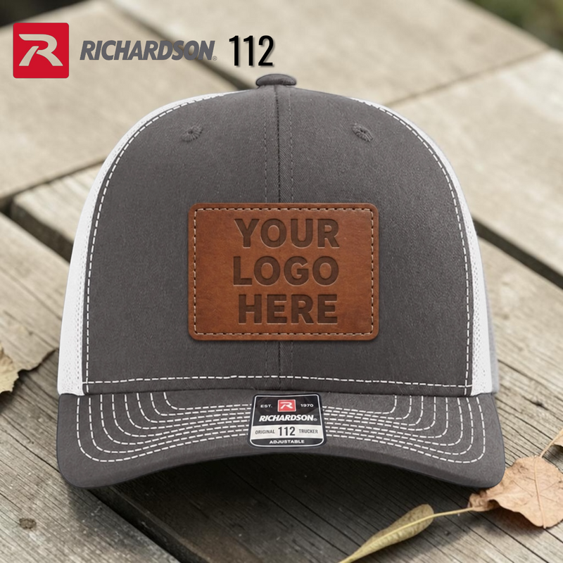 Custom Leather Patch Hats by Anchor Point Threads