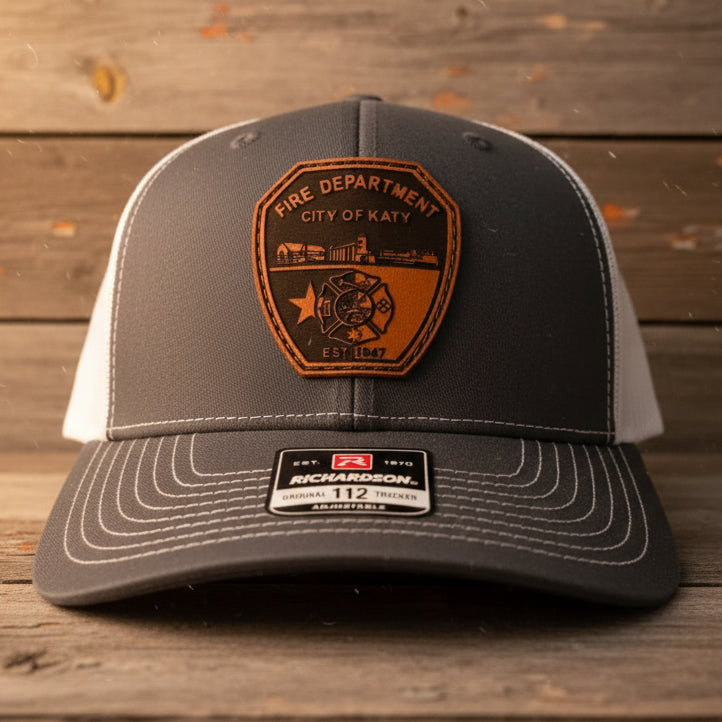 Custom Leather Patch Hats by Anchor Point Threads