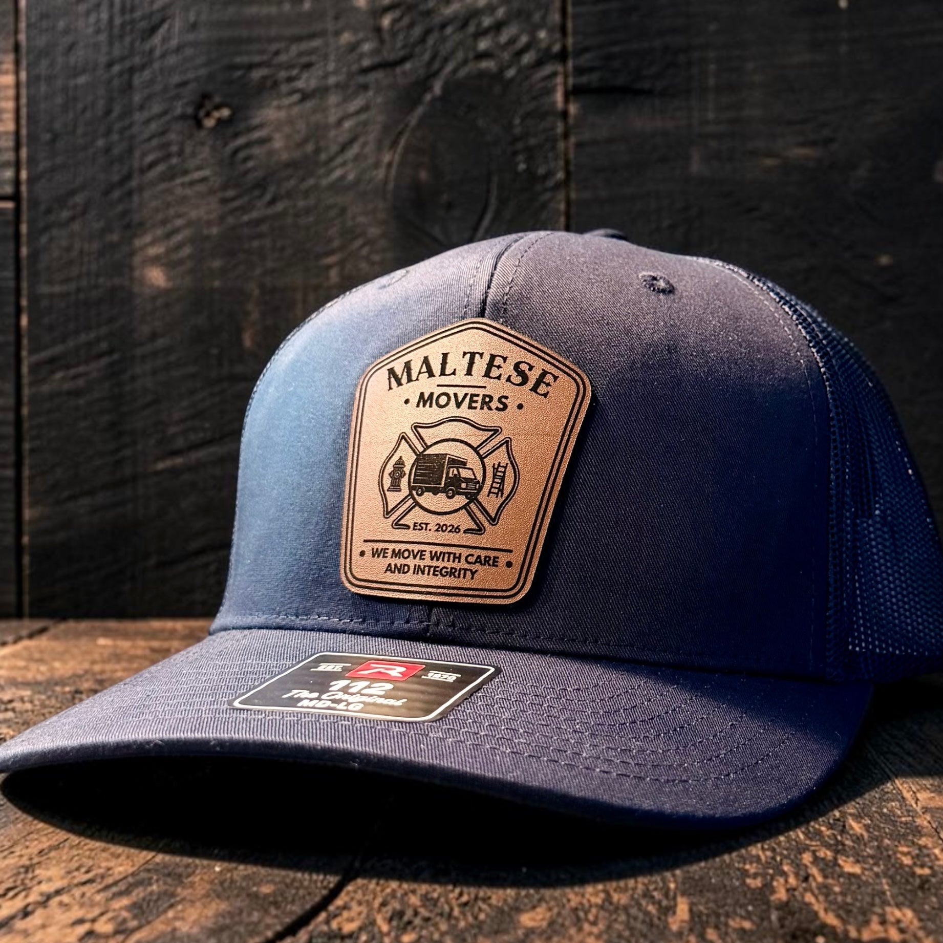 Custom Leather Patch Hats by Anchor Point Threads
