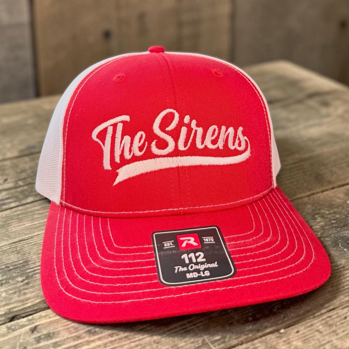 Custom embroidered hat on Richardson 112 for The Sirens