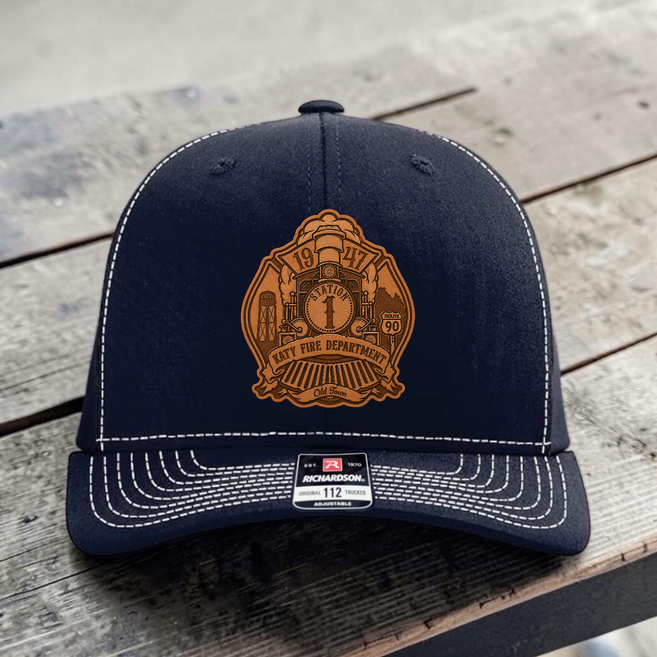 Custom Leather Patch Hats by Anchor Point Threads
